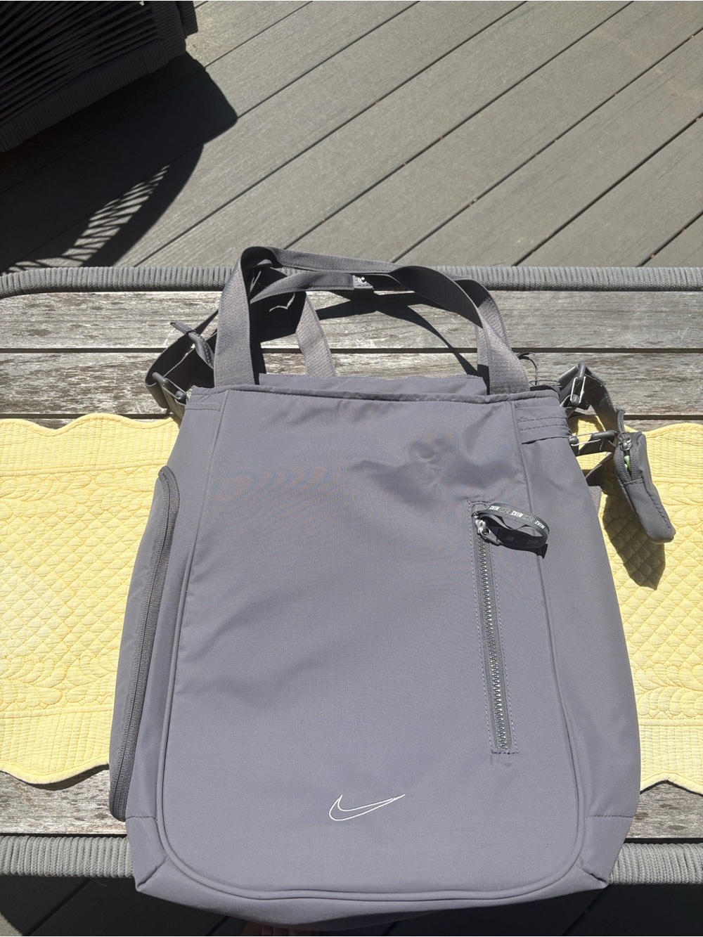 Nike Gray Crossbody Tote Bag